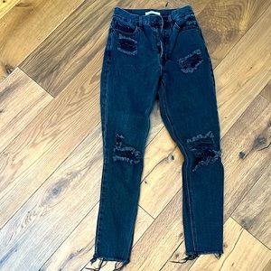 Pacsun black button fly jeans, size 25